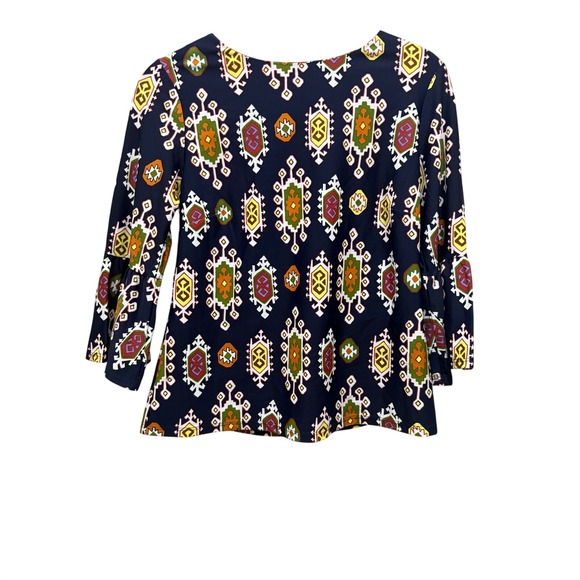 Jude Connally Tops - Jude Connally Dixie Medallion Navy Bell Sleeve Blouse Top XS New With Tags